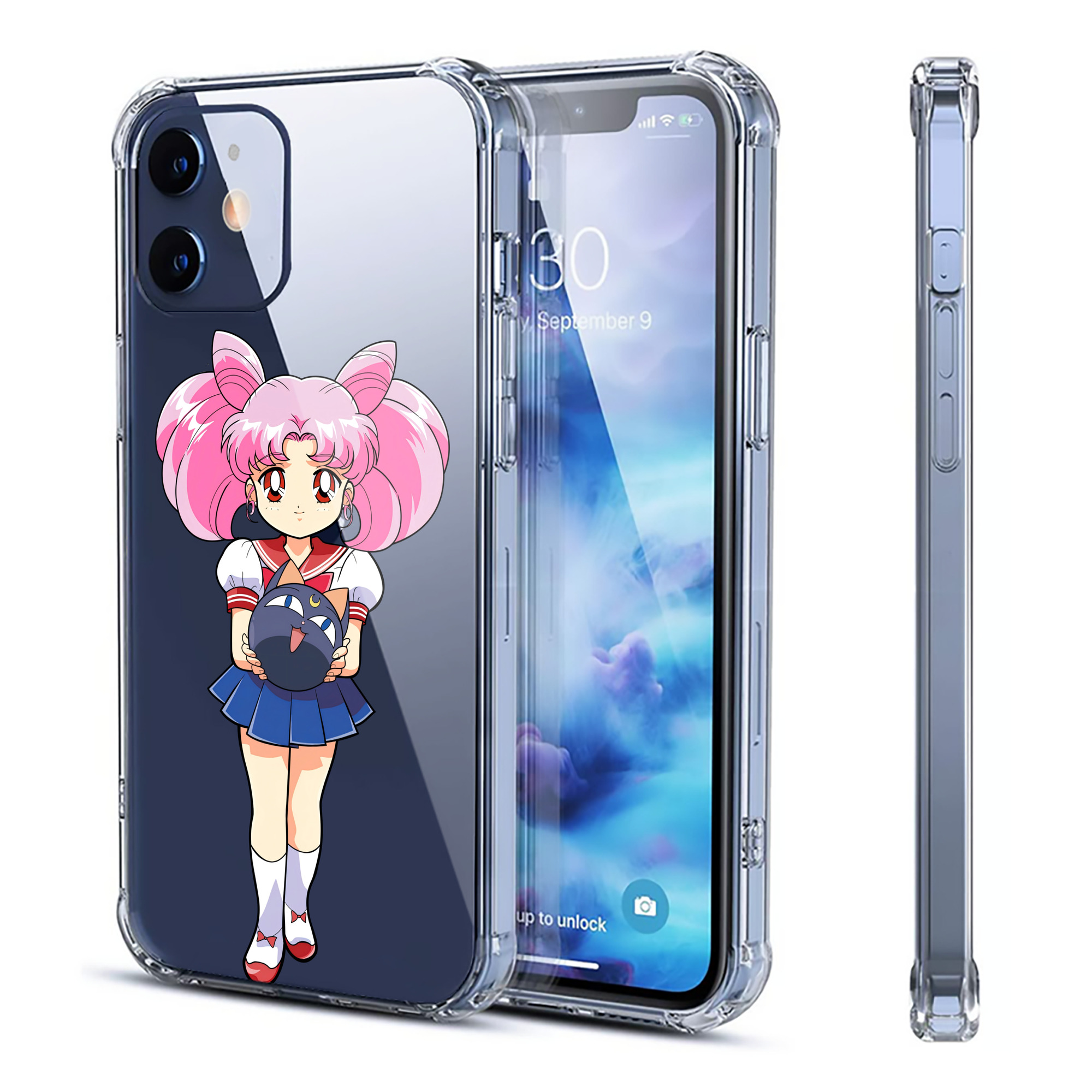 （画像用） 美少女戦士セーラームーン ちびうさ Sailor Moon Chibiusa Tsukino Usagi Small Lady Serenity 【iPhone 12シリーズ対応】透明スマホケース（クリアソフトケース）